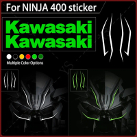 สติกเกอร์แถบยาวสำหรับแผงด้านหน้าของรถจักรยานยนต์ Kawasaki Ninja 400 สัญลักษณ์ Kawasaki แบบสะท้อนแสง