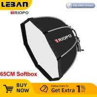 TRIOPO 65cm Octagon Umbrella Softbox with Honeycomb Grid For Godox V860II TT600 TT685 YN560 III IV TR-988 Flash Soft Box