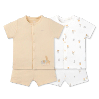 Set 2 bộ rayon chống muỗi ngắn Animo VD0425031 (0-24M,Kem-trắng,NN06)