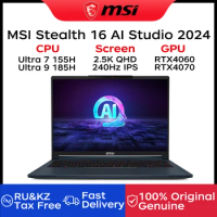 2024 MSI Stealth 16 AI Studio Gaming Laptop 16 Inch 2.5K QHD 240Hz IPS Screen Notebook Intel Ultra 7 155H 32G 1T RTX4060 Netbook