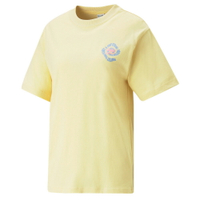 【滿額現折300】PUMA 短T 流行系列 DOWNTOWN 黃 圖樣 寬鬆 短袖 T恤 女 53972442