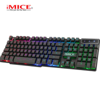 IMICE AK-600 Wired USB Computer Game Machine Suspension Manipulator Three-Color Backlit Keyboard Suitable For PC Laptops
