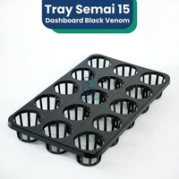 KENYU AGRO Tray Semai 15 lubang / Tray Pot Bulat 8cm black venom