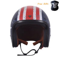 DOT Approved Vintage Motorcycle Helmet 3/4 Open Face Casco Jet Scooter Unisex Half 3/4 Open Face Helmet Vespa Wholesale
