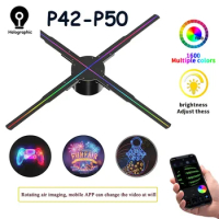 Newest P42-P50 3D Fan Hologram Projector Wifi Led 3D Display Advertising logo Light Remote Advertise Display Light Logo Lamp