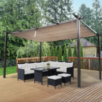 10' x 13' Outdoor Pergola Gazebo Backyard Canopy Cover Steel Multipurpose Patio Gazebo Waterproof UV Protection