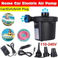 Portable Electric Air Pump Mini Air Compressor 12V Inflator For Mattress Boat Camping Inflatable Toy With 3 Nozzles Home Car Use