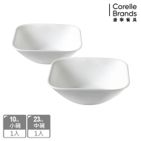 【CorelleBrands 康寧餐具】純白2件式方碗組(B19)