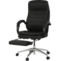 【NITORI 宜得利家居】辦公椅 電腦椅 事務椅 OC708 透氣合成皮革AIRY 腳凳 BK(辦公椅 電腦椅)
