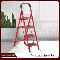 BEST SELLER!!! Tangga Lipat 5 Tingkat Besi Lipat Hitam Rumah Tangga Handle Busa Portable