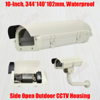 10 Inch IP66 Waterproof CCTV Camera Housing 344x140x102mm Aluminum Alloy Outdoor Security Box Zoom Bullet Camera Enclosure Case