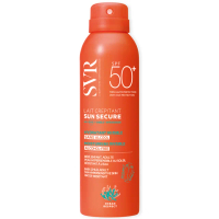 SVR SUN SECURE SPF 50+ Face & Body Fizzy Milk for Sensitive Skin, Water-Resistant, Biodegradable, Re