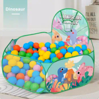 Baby Toy Pool Colorful Cartoon Print Foldable High Fence Play Tent Indoor/outdoor Toy Storage Pool Portable Breathable Safe Kids
