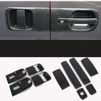 For Hyundai H-1 H1 ALL-NEW Grand Starex 2018 2019 2020 Glossy accessories Carbon fiber car side door handle bowl CUP cover trim