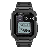 AmBand Apple Watch 專用保護殼 ❘ 黑色軍規級鋼殼 X TPU 錶帶 ❘ 45mm