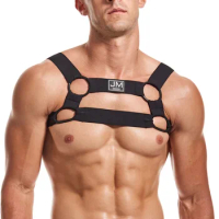Black Lingerie Man Sexual Body Chest Harness Belt Strap Punk Rave Costumes Harness Men Gay Clothing Party