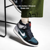 【NIKE 耐吉】Air Jordan 1 Element 經典男鞋 休閒鞋 GORE-TEX 防水 喬丹一代 黑灰(DB2889-001)