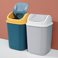 垃圾桶家用簡約帶蓋臥室廁所衛生間有蓋客廳辦公室搖蓋紙簍翻蓋筒 中秋節特惠