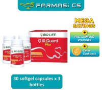 Bio-Life Q10-Guard Plus 30s x 3 Bottles (TRIPLE) EXP:11/2026 [ Biolife CoQ10 Co-Q10 q10 guard Farmas