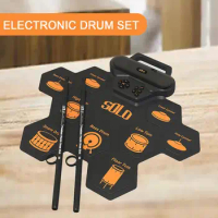 Electronic Drum Set Roll-Up Drum Practice Pad Drum Kit Portable Drum Electric Drum With 2 Pedals And 2 Drum Sticks Holiday
