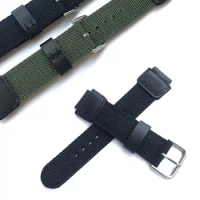 Men Women Nylon Canvas Strap Sports Pin Buckle 18mm Watchband Watch Band for C-asio G Shock AE-1200WH/SGW-300/AQ-S810W