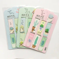 6pcs /Set Fresh Green Plants Cactus Magnetic Bookmarks Books Marker of Page