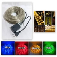 Lampu Selang LED Bulat 3 Jalur 10 Meter Hias Dekorasi Outdoor Waterproof + Controller MERAH