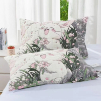 ชุดผ้าขนหนูหมอนพัฟผ้ากอซ มาใหม่ ผ้าขนหนูหมอนลายการ์ตูนขนาดใหญ่สองผืน ใช้ในบ้าน ป้องกันคอลลาเจนเหลว แ