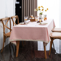 {MIMI}   Simple Solid Color Tablecloth Retro Cotton Linen Coffee Table Set Tablecloth Picnic Mat Pho