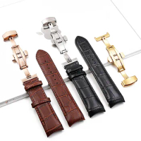 Watch accessories leather strap for Tissot strap 22mm23mm24mm1853 library T035 men's leather black T610028591 watch men band