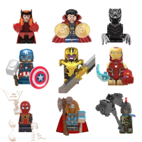 Marvel Spiderman Figueres Anime Action Building Blocks Children's Cartoon Figures Ironman Bricks Kids Birthday Gift Toys