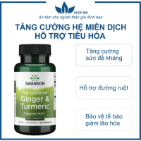 Viên uống Swanson Full Spectrum Ginger & Turmeric 60 viên của Swanson DATE 8/2027