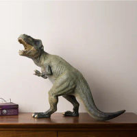 62CM Large Huge -TOP Unique collection gift -Christmas home office Decoration-Tyrannosaurus Rex Dinosaur color bronze sculpture
