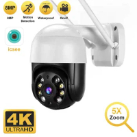 4K 8MP Smart Wifi PTZ Camera 5x Digital Zoom AI Human Detection ONVIF Wireless CCTV IP Camera Iptv Security Protection