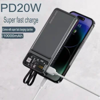 Large capacity power bank 80000mAh with built-in cable 100W super fast charging Apple Huawei universal mobile power supply