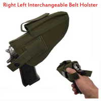 Military Airsoft Pistol Accessories Tactical Gun Holster Left Right Interchangeable Outdoor Sport Magazine Nylon Belt Holster