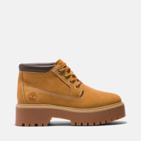 【Timberland 官方旗艦】女款小麥色 Stone Street 中筒厚底防水靴(A5RF9231)