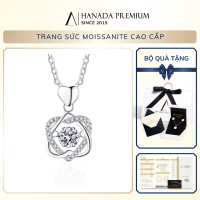 Dây Chuyền bạc 925 Hanada Premium dây chuyền nữ Moissanite 5MM vòng cổ Trái Tim Đá Nhảy Phủ Bạc
