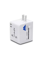 MasterTool Worldwide Dual USB AC Power Plug Universal Travel Adapter，White