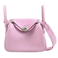HERMES Mini Lindy Bag 銀釦兩用包.錦葵紫 18cm