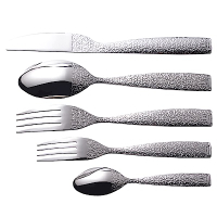 義大利Alessi 華麗系列 不鏽鋼餐具 餐叉 餐刀 湯匙 5入組