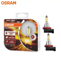 OSRAM Fog Breaker H11 Auto Head Light Bulbs Fog Lamps 12V 55W 2600K Yellow Color +60% Light +200% 62