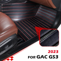 Custom Carbon Fibre style Floor Mats For GAC Trumpchi GS3 2023 Foot Carpet Cover Automobile Interior Accessories