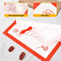 New Silicone Baking Mat Kneading Dough Mat Pizza Cake Cooking Sheet Liner Gadgets Pastry Tools Grill Bakeware Table Mats Ki E7D3