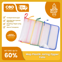 Map Plastik Resleting Jaring Zipper Bag File F4 Tas Dokumen