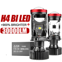 H4 LED Projector Lens Auto Headlamps 30000LM H4 Led Car Headlight Bulb Canbus Lamp Hi/Lo Beam Turbo Fan for Car/Motorcycle Y7D