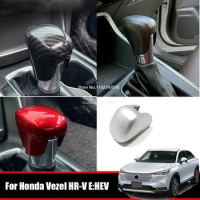 For Honda HR-V HRV Vezel E:HEV 2021 2022 2023 ABS CarbonFiber Car Gear Head Shift Handle Knob Cover Handball Trim Sticker