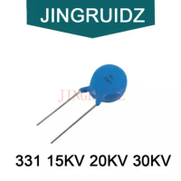 10PCS CT81 221K 221 220PF 10KV 12KV15KV 20KV ultra-high voltage ceramic chip blue ceramic capacitor in-line