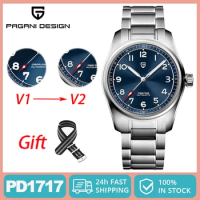 2024 PAGANI DESIGN Luxury Pilot Automatic Mechanical Watch 38MM Sapphire Waterproof Watch for Men Relogio Masculino PD1717 V2