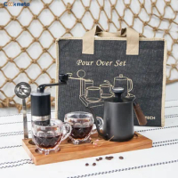 Cookmate Luxury Metal Box V60 Hand Drip Coffee Maker Grinder Tea Table Set For Gift For Christmas